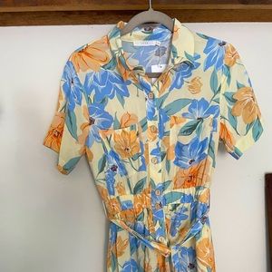 Floral button up midi dress